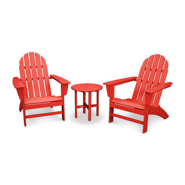 POLYWOOD Vineyard 3-Piece Adirondack Set - Sunset Red